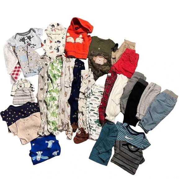 Boys' 30-Piece Fall/Winter Clothing Bundle 0-9 Mo Multicolor Set